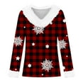 thumbnail image 4 of NMMUED Christmas Shirt Christmas Tops for Women Blouses for Women Dressy Casual Christmas Blouses for Women Womens Graphic T Shirts Christmas T Shirts Going Out Tops for Women Black L, 4 of 5