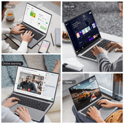 Auusda 16 Business Laptop, Win11 Pro Home Computer,Core i3, 16GB RAM 512GB SSD, 1920×1200 Resolution, Backlit Keyboard, Fingerprint Unlock, Silver