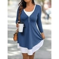 thumbnail image 7 of Cuteduck Plus Size Women’s Long Sleeve V-Neck Zipper Dress Autumn/Winter 1X-5X, 7 of 7