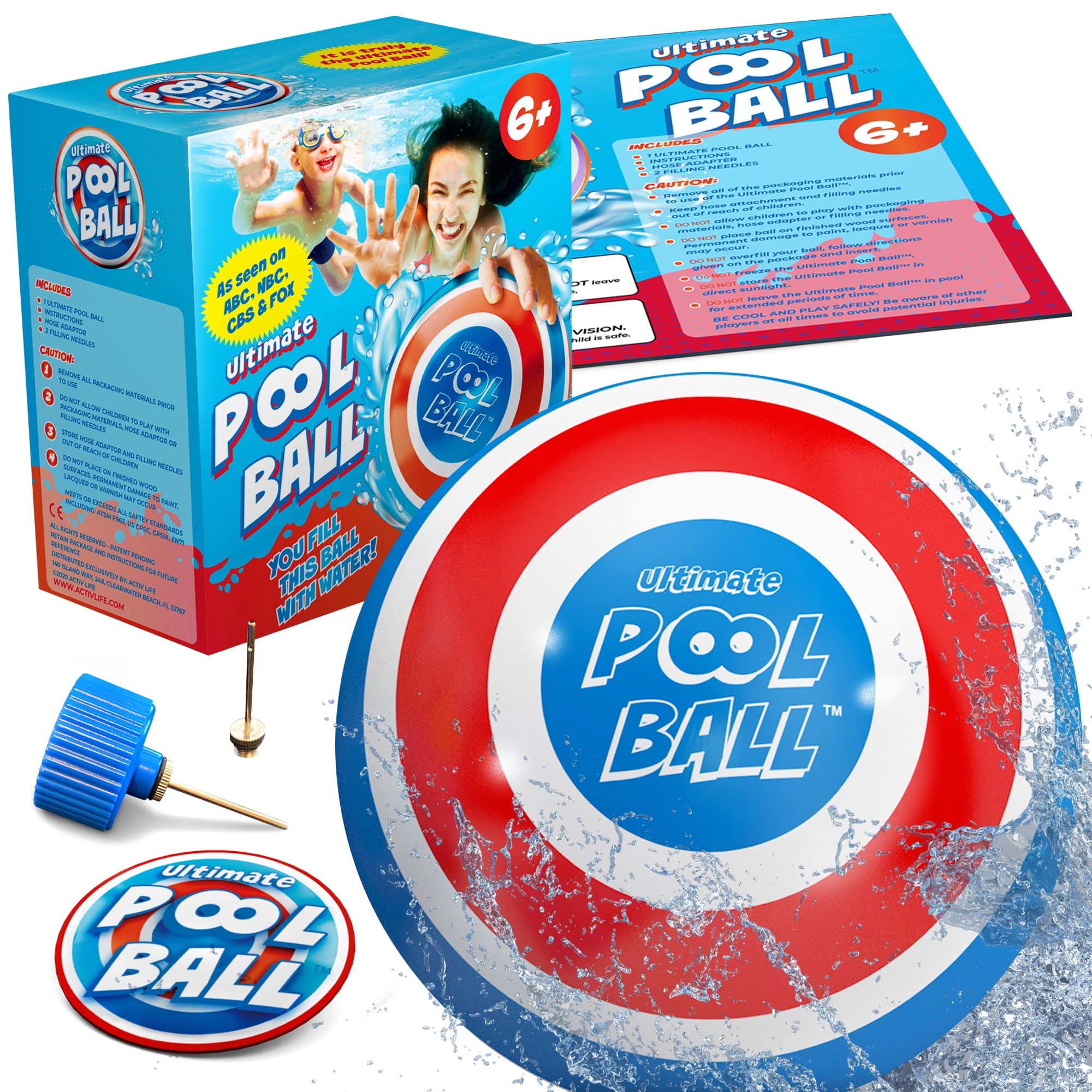 Activ Life Pool B Fun Water Games Toys for Kids and Adults Blue Red