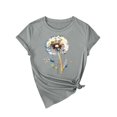 thumbnail image 4 of NAMTYQX Shirts for Women Short Sleeve Relaxed Fit Fullprint Fashion Crew Neck Cool Graphic Stretch Plus Size Women's T-Shirts Gray Size S, 4 of 5