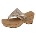 thumbnail image 1 of DXOUPM Womens Sandals Wedge Flip Flops Comfortable Platform Bohemian Ladies Sandals Dressy, 1 of 3