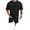 Black, variant on Men's Textured Knit Tracksuit Set: Short - Sleeve Top & Shorts for Casual Streetwear