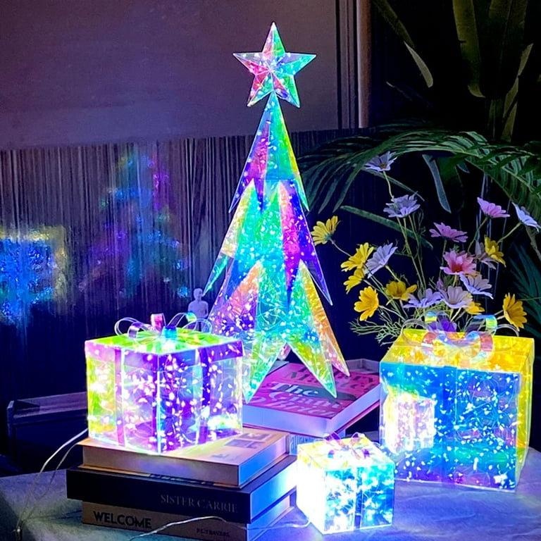 SnowTime Battery Operated LED Acrylic Tree With Train