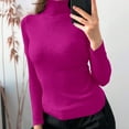 thumbnail image 4 of XIAOCHA Womens Sweaters Classic Turtleneck Knit Pullover Sweater Top Fall Versatile Solid Slim Fit Soft Comfortable Casual Blouses, 4 of 5