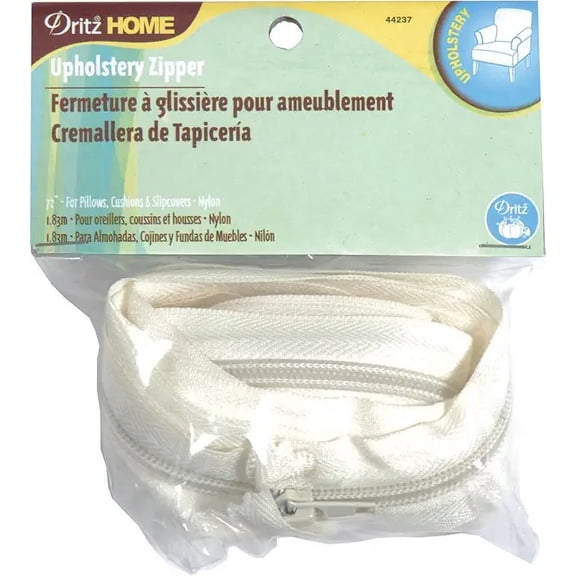 Dritz Home 44237 Nylon Upholstery Zipper, 72-Inch, Cream