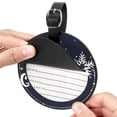 thumbnail image 2 of Christmas Font 2Pcs PU Leather Round Luggage Tags with Privacy Cover and Name ID Tag for Suitcase, Handbags, Backpacks, School Bags, 2 of 6