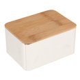 thumbnail image 1 of Tea Storage Box with Bamboo Lid Bins Bread Sugar Boxes Containers Canister - F, as described F, 1 of 8