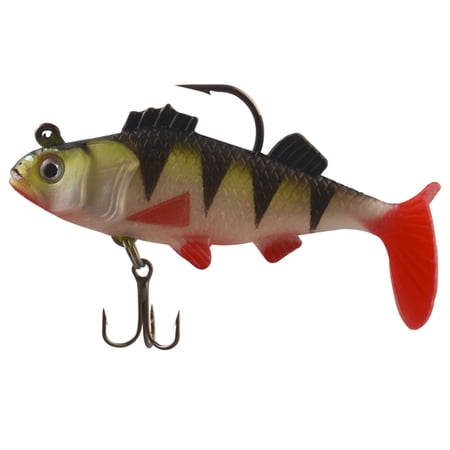 Yokua 5 Pcs Soft Fishing Baits Lures Pre-Rigged Jig Head Soft Plastic Swimbaits