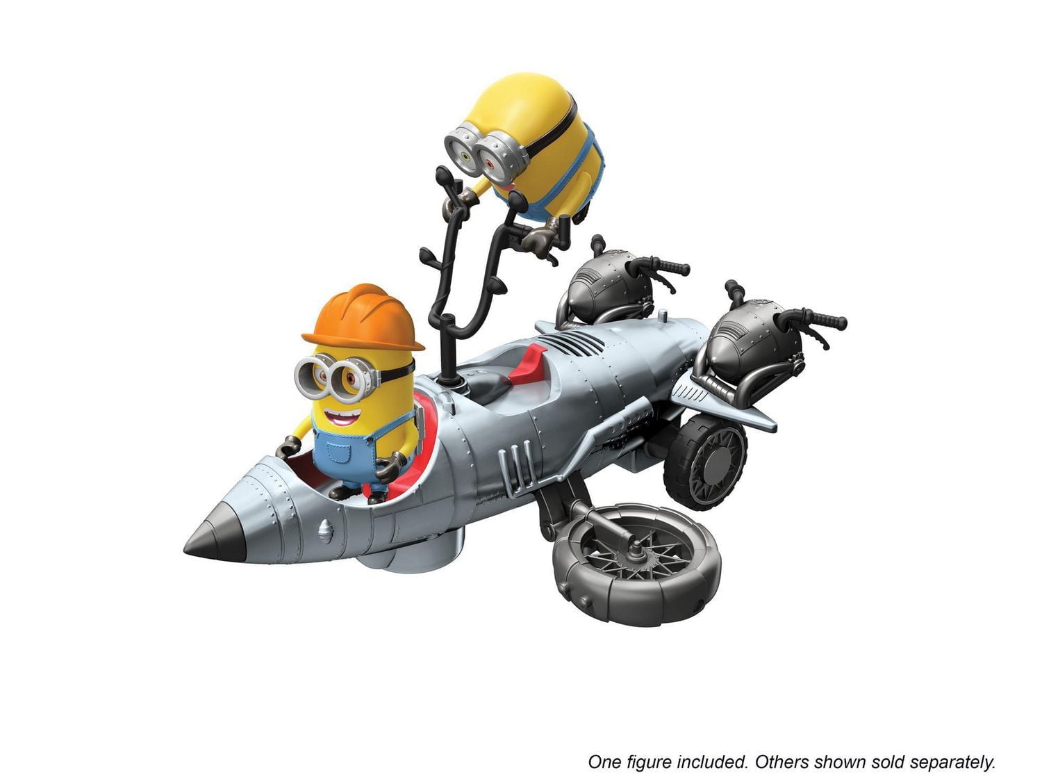 Minions Wild Rider RC Vehicle with Bob Action Figure (4-inch), Sounds & Spinning Action