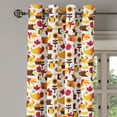 thumbnail image 2 of Ambesonne Harvest Grommet Curtain, Fall Nuts Owls Composition, 50" x 120", Orange Red Brown, 2 of 6