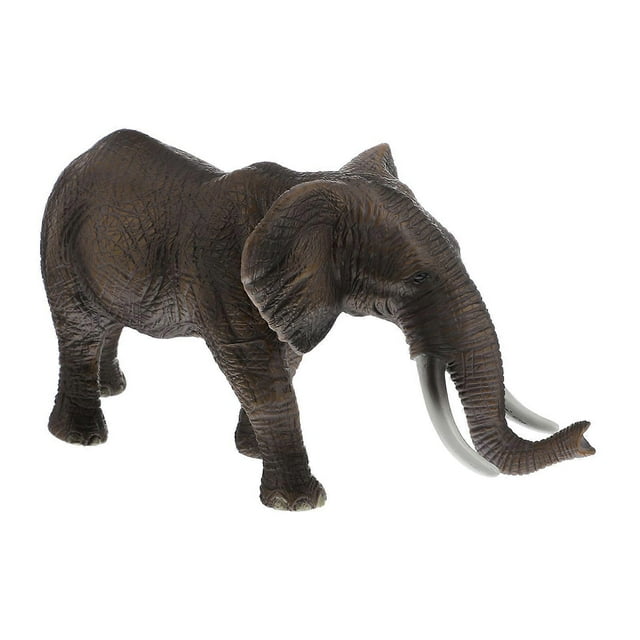 Elephant Figurine Model Toy for Kids Learning 1Pcs Brown Vinyl Material