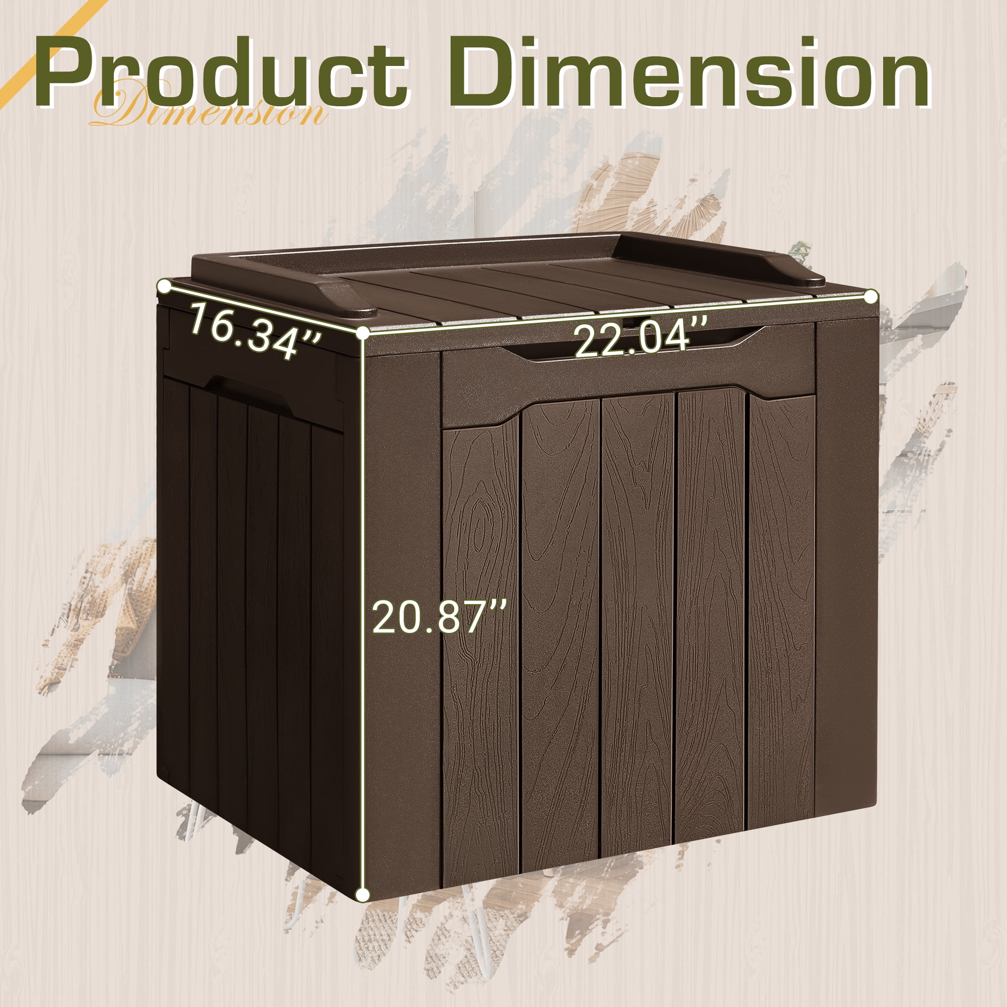 Vineego 28 Gallon Resin Deck Box Waterproof, UV Resistant Outdoor Storage Box