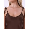 thumbnail image 5 of DARING DIVA Women's Satin Midi Spaghetti Adjustable Straps Silky Nightgown M Brown, 5 of 7