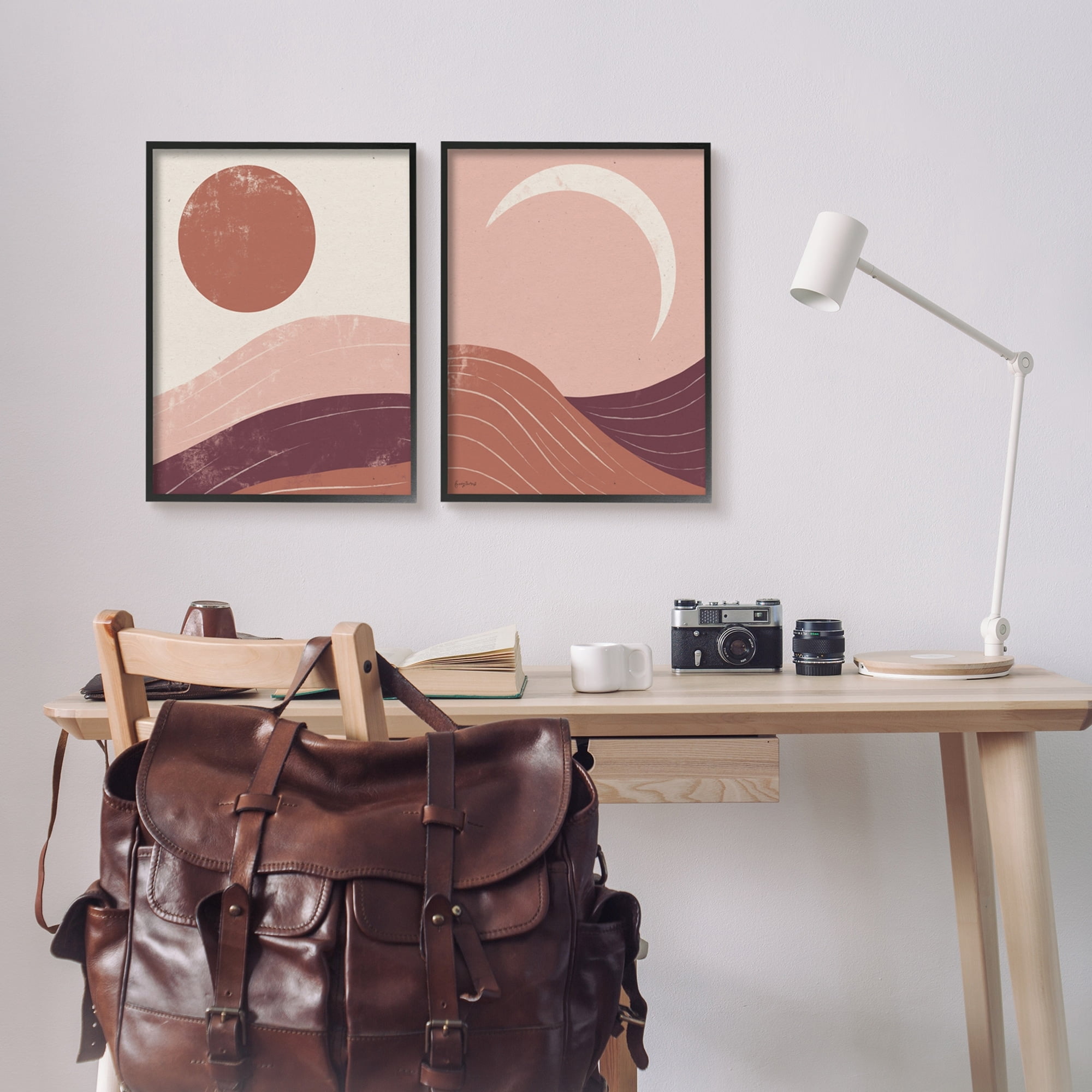 Stupell Industries Sun And Moon Sunrise Sunset Desert Collage, 16 x 20, Design by Becky Thorns
