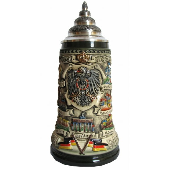 German Beer Stein Deutschland  panorama stein 0.4 liter tankard, beer mug