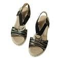 thumbnail image 2 of AXXD Black Wedge Sandals for Women 7 Summer Size Fish Mouth Roman Sandals, 2 of 7
