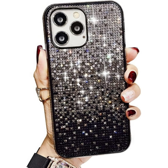 MYKOMI Gradient Bling Case for iPhone 16 Pro with Glitter Sparkle Diamond, Shiny Crystal Rhinestone TPU Bumper Protective Case Cover for iPhone 16 Pro (6.3")