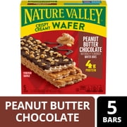 Nature Valley Peanut Butter Chocolate Wafer Bar, Baked, 4g Protein, 5 Bars, 6.5 oz