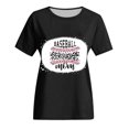 thumbnail image 5 of Mujeres Casual Béisbol Mamá Tie-dyed Impreso Manga corta Cuello redondo Pullover Blusa Camiseta Tops OAVQHLG3B Store lin121212, 5 of 5