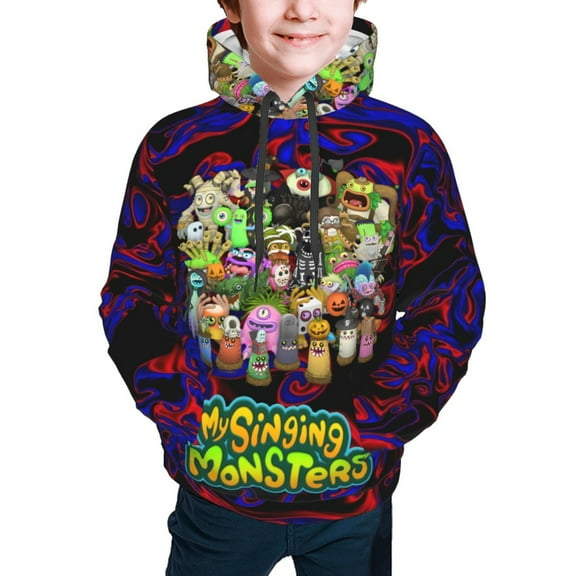 My Singing Monsters Kids' Hoodie 3d Print Sweatshirt Soft Pullover Hooded With Big Pockets For Boys Or Girls Small