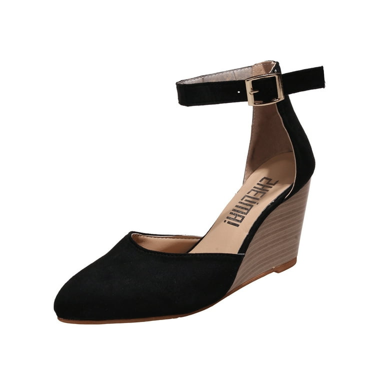 Sanviglor Women Sandals Wedges Wedge Pumps Shoes Ankle Strap Mary