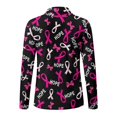 thumbnail image 5 of Jeiento Hope Pink Ribbon Women's Golf Shirts, Long Sleeve Sun Protection Sports Tops, V Neck Moisture Wicking Shirts for Awareness Activities and Workout, 5 of 7