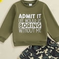 thumbnail image 4 of Linfrsh Toddler Boys Fall Winter Outfits Sweatshirt Camo Pants Set 12M-5T Long Sleeve Top Letter Print Pullover Sweatshirt Fall Winter Clothes, 4 of 4