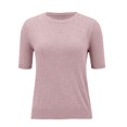 thumbnail image 4 of Vinsonshop Short Sleeve Sweater Womens Summer Tops Womens Sweaters Dressy Casual Loose Fitting Tops for Women Tunic Sweaters for Women Pullover Knit Sweater Crew Neck Sweater for Women Light Pink L, 4 of 6