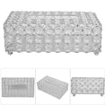thumbnail image 3 of Caja de pañuelos de cristal Artificial Rectangular, soporte de almacenamiento de papel tisú, decoración del hogar (plata), 3 of 8