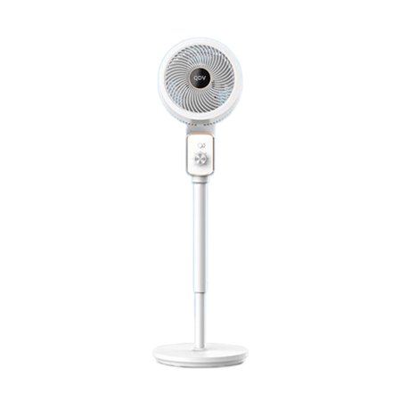 QDV Electric fans for household purposes, 120° Oscillating Standing Pedestal Fan, DC Motor, 80ft Air Circulator for Whole Room, 8 Speeds, 3 modes