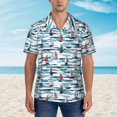 thumbnail image 4 of Daiia Boat In Ocean Hawaiian Shirt for Men Gentle Cotton Regular Short Sleeve Casual-Small, 4 of 9