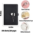 thumbnail image 2 of Diary With Lock And Key For Girls Thicken 360 Pages Leather Heart Shaped Locking Journal Cute Locked Secret Diaries Notebook For Women Adults A5 (pink, 2 of 5