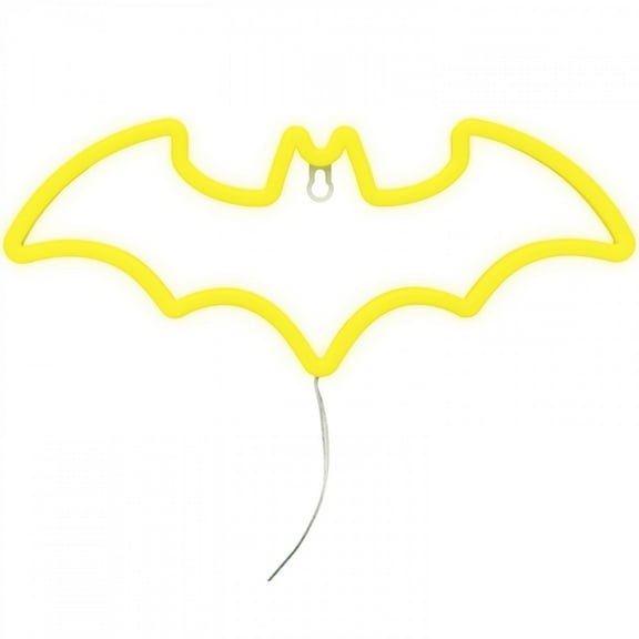 Batman LED Neon Light - Officially Licensed DC Comics, Iconic Logo Shaped Lamp, USB Powered, Boys Bedroom Accessories & Decor | Paladone, Yellow