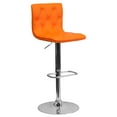 thumbnail image 2 of Flash Furniture Contemporary Button Tufted Orange Vinyl Adjustable Height Barstool with Chrome Base, 2 of 6