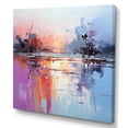 thumbnail image 2 of Designart "Purple and Blue Lake Landscape Expressions" Abstract Wall Art - Modern Purple Abstract Bedroom Canvas Wall Art, 2 of 6