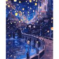 thumbnail image 1 of Cuadros Decorativos Pintura al óleo de paisaje nocturno de 40x50cm por números pintura DIY SXD202106004 Likrtyny embutido en tela, 1 of 6