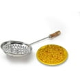 thumbnail image 1 of Boondi Maker Stainless Steel | Multipurpose Jhara for Boondi Raita and Laddu Sweets with Wooden Handle for Firm Grip, Silver, 43 x 17 x 6 Centimeters (Medium), 1 of 4