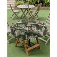 thumbnail image 4 of Outdoor Tablecloth with Umbrella Hole for Patio/Picnic/Party/Camping, Green Architecture Waterproof Table Cloth Round Cover Washable, Abstract City Vintage Modern Art (Dia 54"), 4 of 9