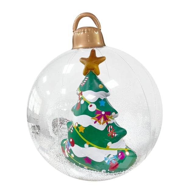 SDNall Outdoor Christmas Decorations Christmas Tree Decorations 60cm Outdoor Inflatable PVC Christmas Ball, Ideal Christmas Tree Decorations, Enhance Your Holiday Atmosphere with This Festive Ball