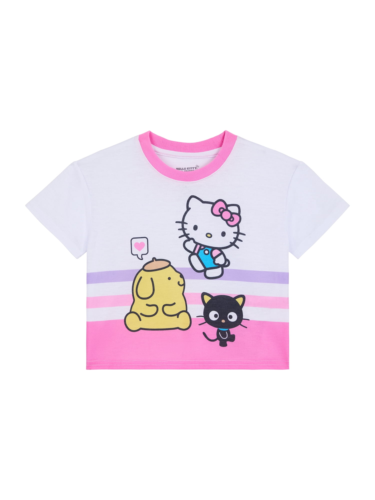 Hello Kitty Girls Short Sleeve Sleep Top and Pants Pajama Set, 2-Piece, Sizes 4-12