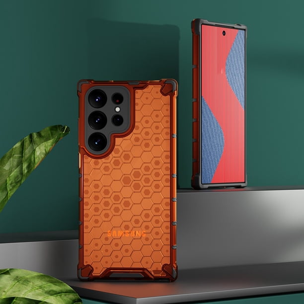 KEYSION-funda a prueba de golpes para Samsung, carcasa transparente de panal para Galaxy Note 20, S23 Ultra 5G S23 Plus S22 + S21 FE S20 Fivean unisex