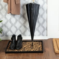 Natural & Recycled Rubber Boot Tray with Tan & Black Tribal Coir Insert