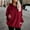 Wine, variant on Titcea Hoodies for Women Solid Color Oversized Drawstring Long Sleeve Zip Up Warm Fleece Hoodie Loose Casual Pullover Sweatshirt