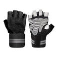 thumbnail image 3 of Guantes deportivos de medio dedo, entrenamiento, guantes de levantamiento de pesas, guantes de ciclismo deportivos Negro Zulema Guantes de gimnasio, 3 of 8