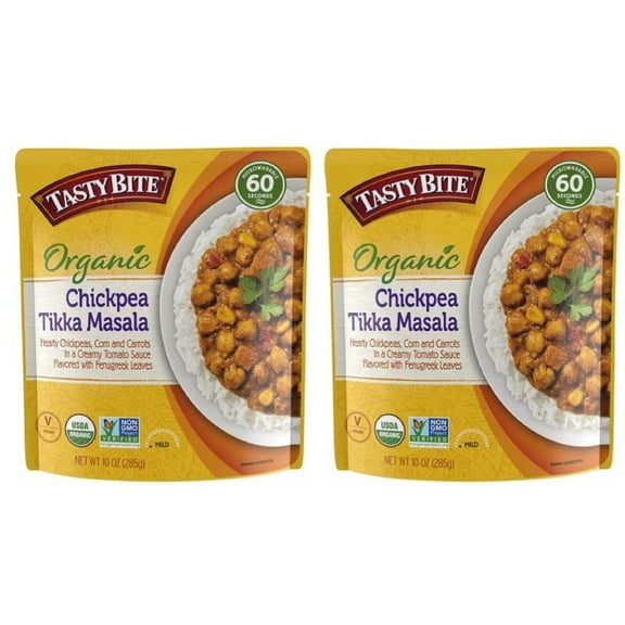 Tasty Bite Organic Chickpea Tikka Masala, ready to eat, vegan, 10 oz. Pack of 2