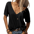 thumbnail image 1 of Tops de Corta con Cuello en V Negros 4XL, 1 of 4