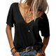 thumbnail image 1 of Tops de Corta con Cuello en V Negros 4XL, 1 of 4