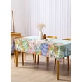 thumbnail image 3 of Cute Easter Bunny Rectangle Tablecloth, Eucalyptus Leaves Colorful Eggs Teal Waterproof & StainResistant Tablecloth, Washable Oil-proof Table Cover for Dining/Party/Wedding/Camping/Buffet 54x108 In, 3 of 9
