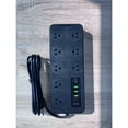 thumbnail image 1 of Tira de poder de 12 en 1 con protección contra sobretensiones y interruptor de control de un toque - 8 tomas de corriente alterna espaciosas con 4 puertos USB (incluyendo 1 Tipo-C), 1 of 9